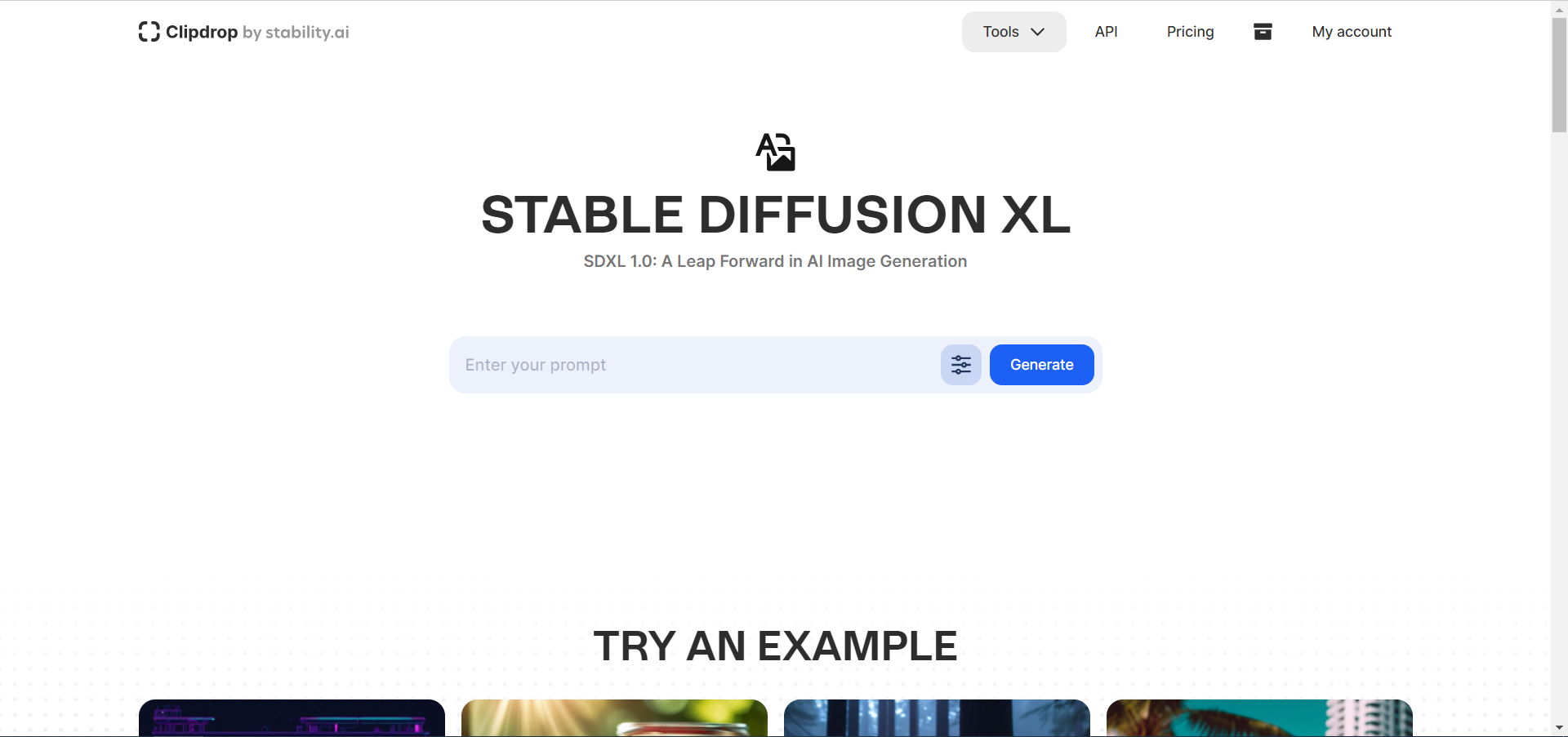 Stable Diffusion XL — ClipDrop