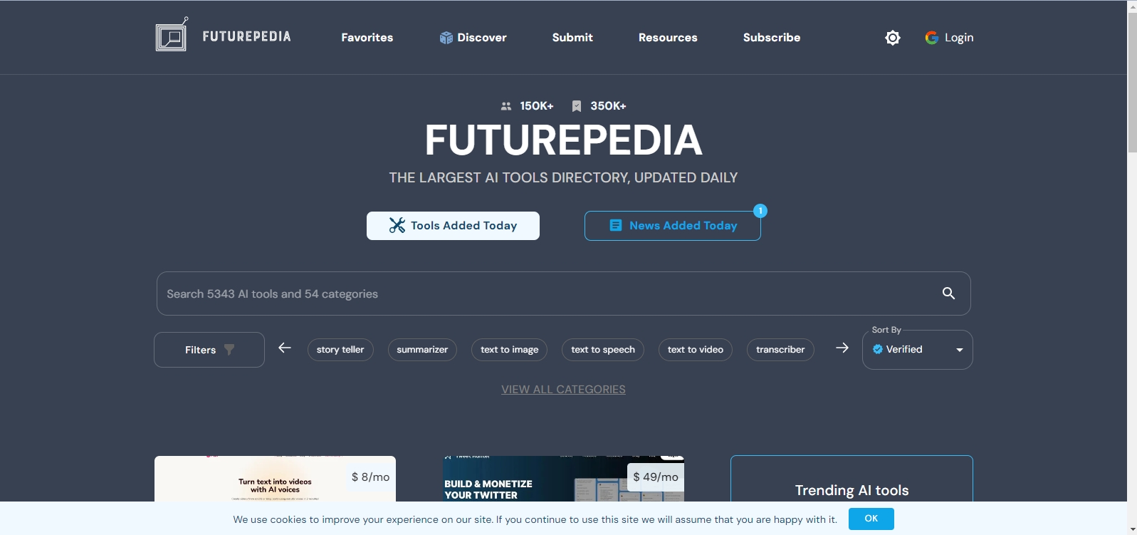 Futurepedia未来百科--最大的AI工具在线目录网站